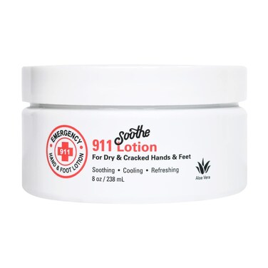 SOOTHE 'N WIPE Emergency 911 Hand &amp; Foot Lotion - Aloe Vera-Made Lotion for Dry Hands, Cracked Feet, Perfect for those Working Barefoot, with Callused Hands, 8 oz.