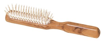 Redecker Maple Pin Wooden Hairbrush with Waxed Olive Wood Handle, 8-1/8-Inches