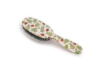 Rock &amp; Ruddle Natural Mixed Boar Bristle Hair Brush for Women and Kids (Small 6.9") - Perfect for Wet or Dry Hair, Detangling Smoothing Blowdrying - Designed &amp; Made in UK - Ladybirds