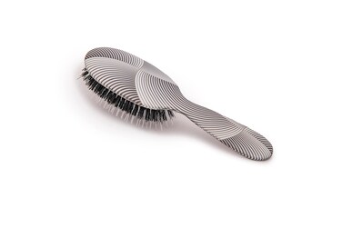 Rock &amp; Ruddle Natural Mixed Boar Bristle Hair Brush for Women and Kids (Small 6.9") - Perfect for Wet or Dry Hair, Detangling Smoothing Blowdrying - Designed &amp; Made in UK - Geometric Swirls and Arcs