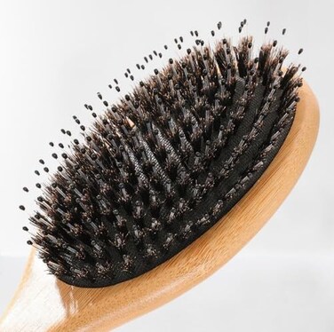 Boar Bristle Hair Brush for Women and Men, Boar Brush for Fine Thin Hair, Anti Breakage, Smoothing, Detangling, Wooden Comb for Hair Growth