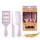 TADA Natural Beauty Set Hair Brush Detangler for All Hair Type Curly, Thick, Wavy, and Thin Hair - Hair Brush Set for Women, Men, Kids (3PK Lavender)