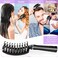 Hair Brush,Detangling Hairbrush Boar Bristle Hair Brushes for Women Men Kids Curly Thick Long Short Wet or Dry Hair, Curved Vented Detangler Brush for Faster Blow Drying (Black)