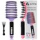 Boar Bristle Hair Brush Set of 2, HIPPIH Wet &amp; Dry Hair Brushes Made by Fine Natural Boar Hair Can Adds Shine and Smoothing, Detangling Long Curly Thick Hair for Women, Men &amp; Kids'
