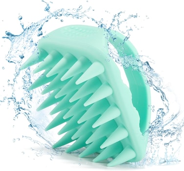 Shampoo Brush Scalp Massager, Soft Silicone Scalp Care Hair Brush for Wet Dry Hair, Scalp Scrubber for Women Men Kids (Green)