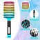Curved Vented Brush for Wet &amp; Dry Hair, Detangling Brush for Blow Drying, 2 Pack (Light Blue + Rainbow)
