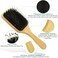 Boar Bristle HairBrush, Natural Wooden Paddle Brush Detangler Shine Smoothing Hair for Women Men Kids Curly Long Fine Dry Hair with Gift Box