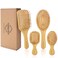 Bamboo Hair Brush Set 4 Styles Paddle Detangling Brushes for Thick, Thin, Curly, and Dry Hair Women and Girls Hair Message Brushes 2 Indoor Used 2 Outdoor Used Travel portable