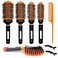Ceramic Thermal Brush Set - 4 Vented Bristle Brushes for Blow Drying, Straightening, Adding Volume &amp; Shine
