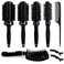 6pcs Ceramic Ion Thermal Barrel, 4 Different-Sized Boar Bristle, and Curved Vented Hair Brushes for Blow Drying, Straightening, Adding Volume &amp; Shine