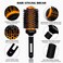 Round Ceramic Ion Thermal Barrel Brush Set with Boar Bristles - 4 Different Sizes for Blow Drying, Straightening, Adding Volume and Shine, Plus Curved Vented Brush