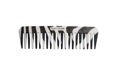 Rock &amp; Ruddle Wide Tooth Comb. Perfect for Detangling Wet Hair and Applying Hair Color. Zebra Fur Design
