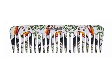 Rock &amp; Ruddle Wide Tooth Comb. Perfect for Detangling Wet Hair and Applying Hair Color. Toucans Design