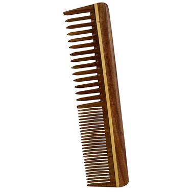 Handcrafted Sheesham Wood Comb - Wide Tooth Detangling Wooden Combs - Non-Static and Eco-friendly