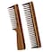 Sheesham Wood Comb Set of 2 - Wide Tooth Comb for Detangling Hair - Non-Static and Eco-friendly for Women, Men
