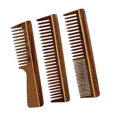 Professional Handmade Wooden Hair Comb Set of 3 for Men &amp; Women, Made of Sheesham (Rosewood)