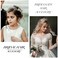 4PCS Wedding Hair Pins, Bridal Pearl Hair Side Combs Set Floral Leaf Head Piece Hairdecor Accessories Rose Gold Rhinestone Handmade Bridesmaid Hair Clip Crystal Headpiece Set for Women Girls