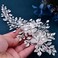 ULAPAN Bridal Hair Combs Crystal Wedding Headbands Head Pieces Rhinestones Hair Accessories for Brides Bridesmaid Womens (silver comb)
