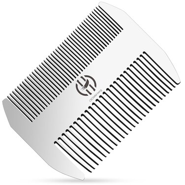 stainless steel beard comb,beard comb,beard combs,beard combs for men,wallet comb,metal wallet comb,metal beard comb,Anti-static double-headed beard comb (stainless steel comb)