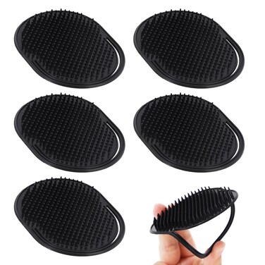6 Pcs Palm Combs for Men, Soft Portable Pocket Palm Combs, Massager Hair Brush Comb,Shower Comb,Pocket Brush (Medium, Count, 6)