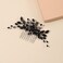 Hair Accessories for Women and Girls Bride Wedding Hair Comb Black Crystal Side Comb Bridal Leaf Headpiece Bridesmaid