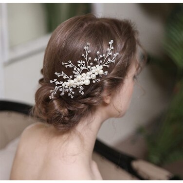 Pearl Bride Wedding Hair Comb Pearl Hair Accessories Bridal Side Comb Head Piece Wedding Hair Piece for Bride