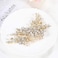 Catery Flower Crystal Bride Wedding Hair Comb Hair Accessories with Pearl Bridal Side Combs Headpiece for Women (Gold)