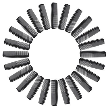 Etercycle 24 Pieces Pocket Hair Combs, 5 inch Unbreakable Black Comb Great for Travel Used on All Hair Types - Men's Hair, Women's Hair, Beard, Mustache and Sideburns