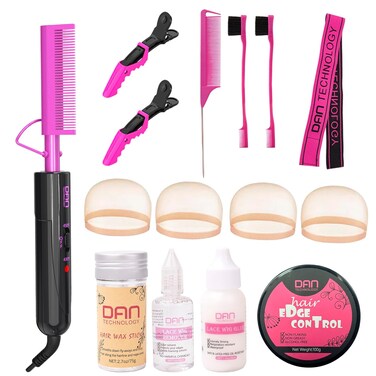 DAN Technology hot comb set,hot comb,Edge Control Gel,Hair Wax Stick,Wig Glue,Wig Glue Remover,Lace Melting Band,Rat Tail Comb,Hair Edge Brush,Salon Styling Clips,hot comb for lace front wigs&hellip;