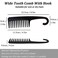 2PCS Large Wide Tooth Comb, Shower Combs with Hook for Wet Curly Hair, Premium Big Hair Brush Combs to Detangle Curls, Women Detangler Comb for Detangling Wigs, Styling Dry Thick Long Cabello