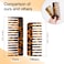 TaShow Hair Detangling Comb, 2 Pack Large Cellulose Acetate Wide Tooth Comb for Wet and Dry Hair, Women's Thick Curly Wavy Hair (Tortoise Shell, Ivory)