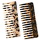TaShow Hair Detangling Comb, 2 Pack Large Cellulose Acetate Wide Tooth Comb for Wet and Dry Hair, Women's Thick Curly Wavy Hair (Tortoise Shell, Ivory)