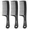 3 pcs Wide Tooth Comb Set,Detangling Hair Comb for Curly,Wet,Thick Hair,Hair Brush Shower Comb Detangler Hair Wide Comb with Care Handgrip Comb Styling Comb for Women,Men Black