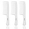 3pcs Wide Tooth Detangling Hair Comb Set - Curly, Wet, Thick Hair - Care Handgrip Styling Comb for Women, Men (White)