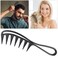WLLHYF 2 Piece Wide Tooth Comb Curling Shark Combs Hair Styling Accessories Professional Salon Afro Coarse Comb Anti-Static Durable Hairdressing Tool for Men Women Styling Black