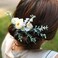 Wedding Bridal Comb Camellia Hair Comb Ranunculus Green leaf Floral Clip Headpiece 2002