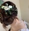 Wedding Bridal Comb Camellia Hair Comb Ranunculus Green leaf Floral Clip Headpiece 2002