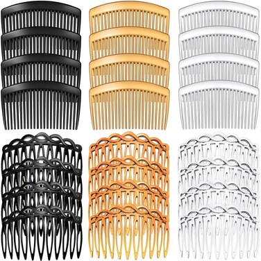 24 Pcs Women Hair Comb Accessories French Hair Side Combs Plastic Twist Decorative Clips with 11/23 Teeth Wedding Veil clip for Women