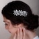 Crystal Flower Hair Comb for Women Girls Prom Crystals Hair Comb Wedding Headpiece for Bride Bridemaid Flower Girls BLUE