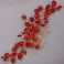 Teardrop Flower Crystal Hair Comb for Women Cute Crystal Comb for Bride RED