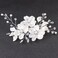 Bride Pearl Flower Hair Comb for Women and Girls, Wedding Floral Rhinestone Bridal Hair Piece Side Combs Hair Accessories for Wedding Party Daily (Silver)