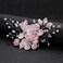 Bride Pearl Flower Hair Comb for Women and Girls, Wedding Floral Rhinestone Bridal Hair Piece Side Combs Hair Accessories for Wedding Party Daily (Silver)