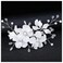 Bride Pearl Flower Hair Comb for Women and Girls, Wedding Floral Rhinestone Bridal Hair Piece Side Combs Hair Accessories for Wedding Party Daily (Silver)