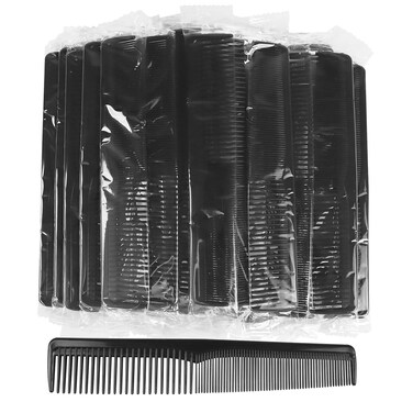 Disposable Combs, 100 Pack Combs Bulk, Double Tooth Hair Pocket Comb, Individually Wrapped, Sturdy Combs in Bulk, Black, for Homeless, Charity, Care Pack
