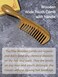Wide Tooth Comb for Curly Hair, Wooden Hair Comb with Handle, Green Sandalwood Detangling Comb