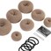 Teenitor Donut Hair Bun Maker 7 Pieces, Bun Maker Set with Hair Bun Makers (1 extra-large, 2 large, 2 medium and 2 small), 5 pieces Hair Elastic Bands, 20 pieces Hair Pins, Tan Color