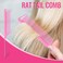 TsMADDTs Clear Small Rubber Hair Ties Set with French Braid Tool and Rat Tail Comb, 1000pcs Hair Elastics, Pink