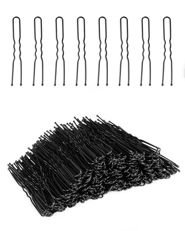 U Shaped Hair Pins, 360 Pcs Hair Pins for Buns, 2.36 Inches Premium Hair Pins for Women, Secure Hold Bobby Pins for Thick Hair Buns Updo with Storage Box (Black)