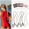 Sport Hair Ties for Women - 4 Pony Tails Elastic Ties for Gym &amp; Swimming - 30 Inch Length