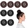 8 Pcs Hair Bun Cover, Mesh Hair Nets for Buns Elastic Hairnets for Dance Buns Mesh Hair Bun Holders with Elastic Edge Stretchy Bun Nets for Ballet Girls (Black, Brown)